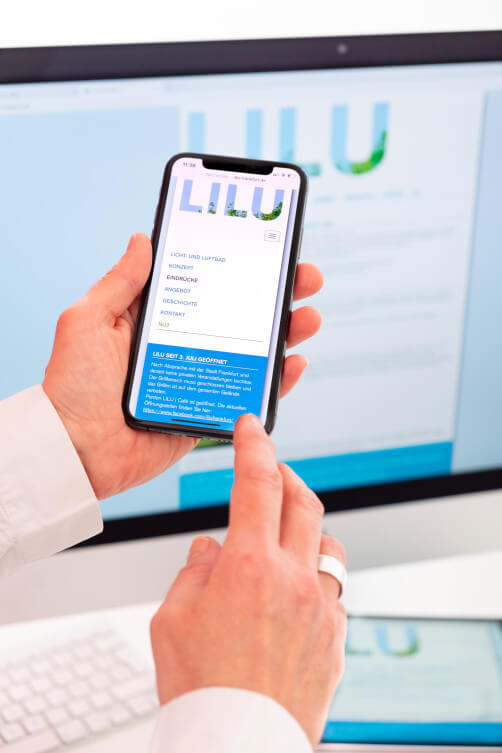 LILU Licht- und Luftbad Website smartphone menu