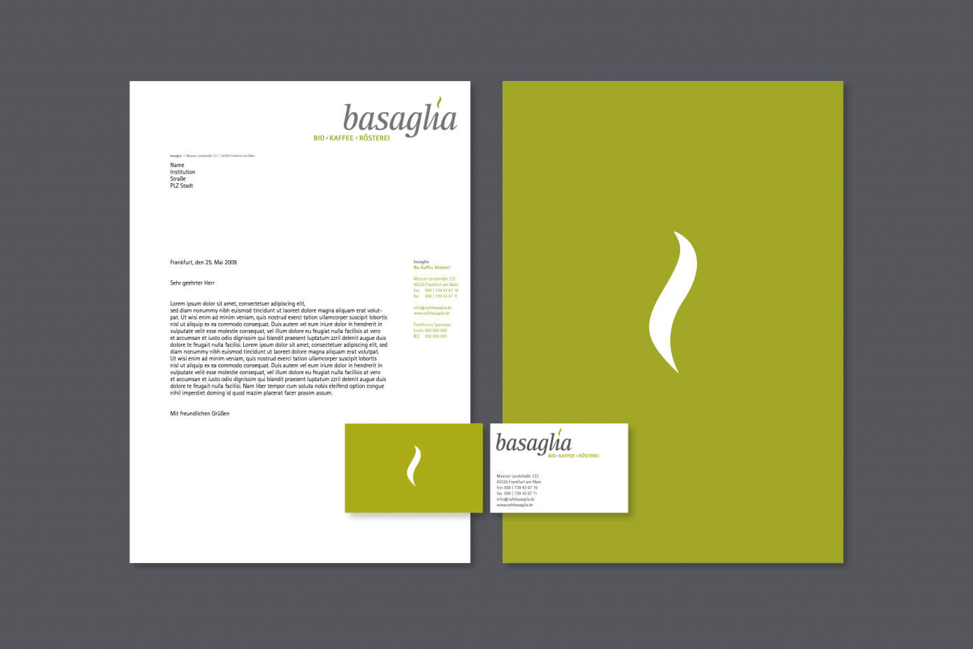 basaglia Kaffee Bio Rösterei Briefpapier